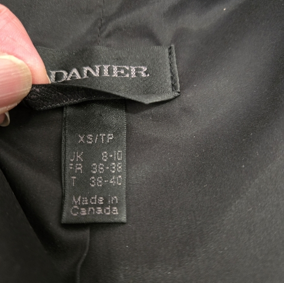 DANIER Black and White Wool Knit and Genuine Leather Moto Jacket. Size XS - Picture 10 of 14